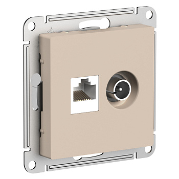 Systeme Electric AtlasDesign Песочный Розетка двойная ТВ + компьютерная RJ45, кат. 5Е