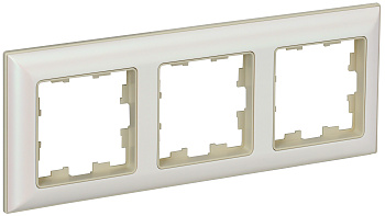 IEK BRITE DECOR Жемчуг/беж 3D-форма Рамка 3-мест. РУ-3-Бр