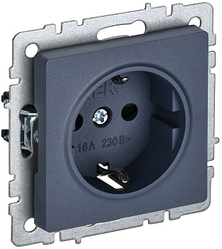 IEK BRITE BASE Маренго Розетка 1-м с/з без защ штор 16А РС11-1-0-БрМ