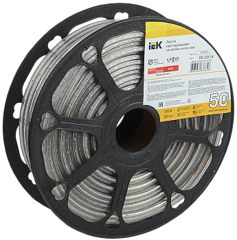 Лента LED 50м блистер LSR-2835R60-4.8-IP67-220V 12мм красный цвет IEK