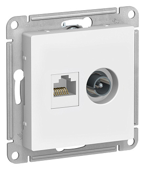 Systeme Electric AtlasDesign Лотос Розетка двойная ТВ + компьютерная RJ45, кат. 5Е