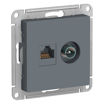 Systeme Electric AtlasDesign Грифель Розетка двойная комп+ТВ, RJ45+TV, кат.5E, механизм