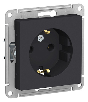Systeme Electric AtlasDesign Карбон Розетка с/з, 16А, механизм