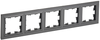 IEK BRITE BASE Графит Рамка 5-м РУ-5-БрГ