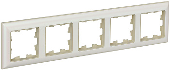 IEK BRITE DECOR Жемчуг/беж 3D-форма Рамка 5-мест. РУ-5-Бр