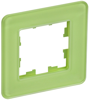 IEK BRITE DECOR Эко грин матовый стекло скругл.угол Рамка 1-мест. РУ-1-2-Бр RE