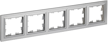 IEK BRITE BASE Алюминий Рамка 5-м РУ-5-БрА