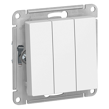 Systeme Electric AtlasDesign Бел Выключатель 3-клавишный сх.1+1+1, 10АХ, механизм