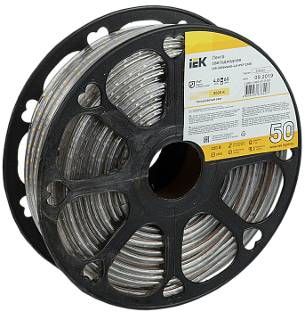 Лента LED 50м блистер LSR-2835WW60-4.8-IP67-220V 12мм желтый цвет IEK