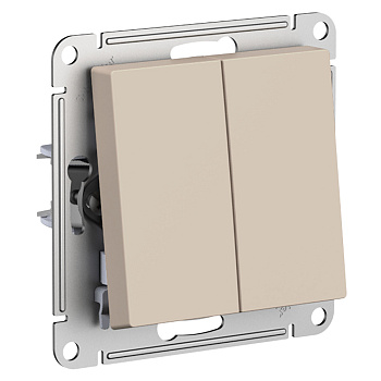 Systeme Electric AtlasDesign Песочный Выключатель 2-клавишный, сх.5, 10АХ, механизм