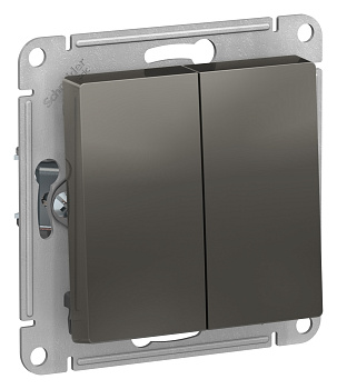 Systeme Electric AtlasDesign Сталь Переключатель 2-клавишный сх.6, 10АХ, механизм