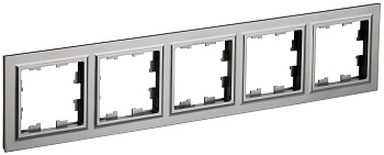 IEK BRITE BASE Сталь Рамка 5-м РУ-5-БрС
