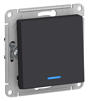 Systeme Electric AtlasDesign Карбон Выключатель 1-клавишный с подсветкой, сх.1а, 10АХ, механизм