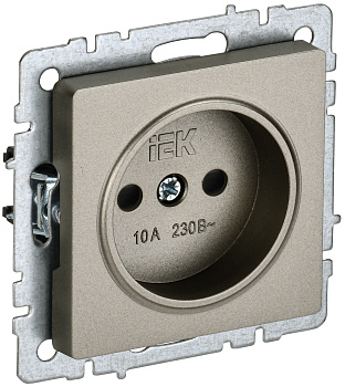 IEK BRITE BASE Шампань Розетка без з/к с з/ш 10А РСш10-2-БрШ