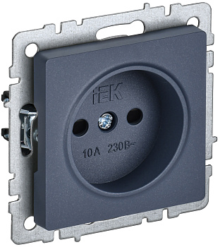 IEK BRITE BASE Маренго Розетка без з/к с з/ш 10А РСш10-2-БрМ