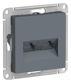 Systeme Electric AtlasDesign Грифель Розетка двойная компьютерная RJ45+RJ45, кат.5E, механизм