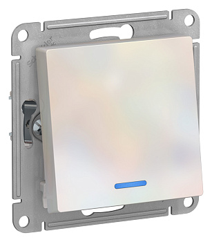 Systeme Electric AtlasDesign Жемчуг Переключатель 1-клавишный с подсветкой, сх.6а, 10АХ, механизм
