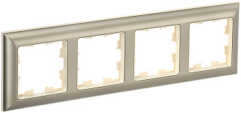 IEK BRITE DECOR Шампань/беж 3D-форма Рамка 4-м РУ-4-Бр