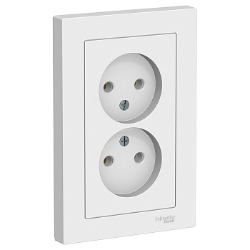 Systeme Electric AtlasDesign Бел Розетка б/з двойная, 16А, в сборе